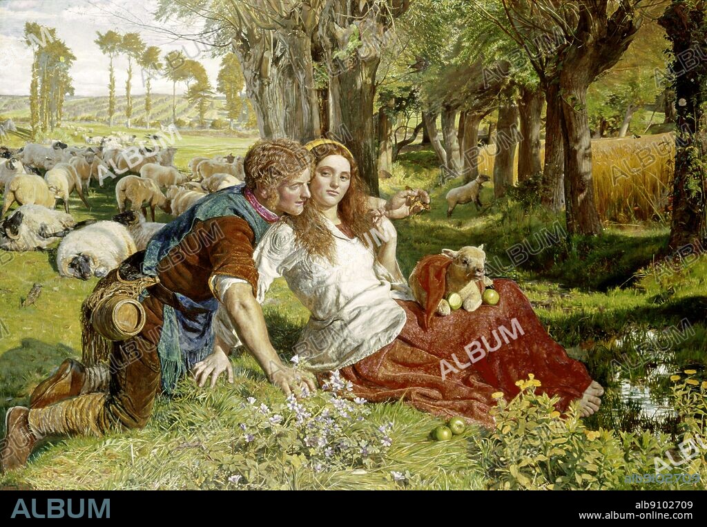The Hireling Shepherd, 1851. Holman Hunt William (1827-1910). Manchester City Art Gallery. Reproduction permission required. William Holman Hunt (born 2 April 1827 - died 7 September 1910) was a British painter. He was one of the founders of the Pre-Raphaelite Brotherhood. ©TopFoto.