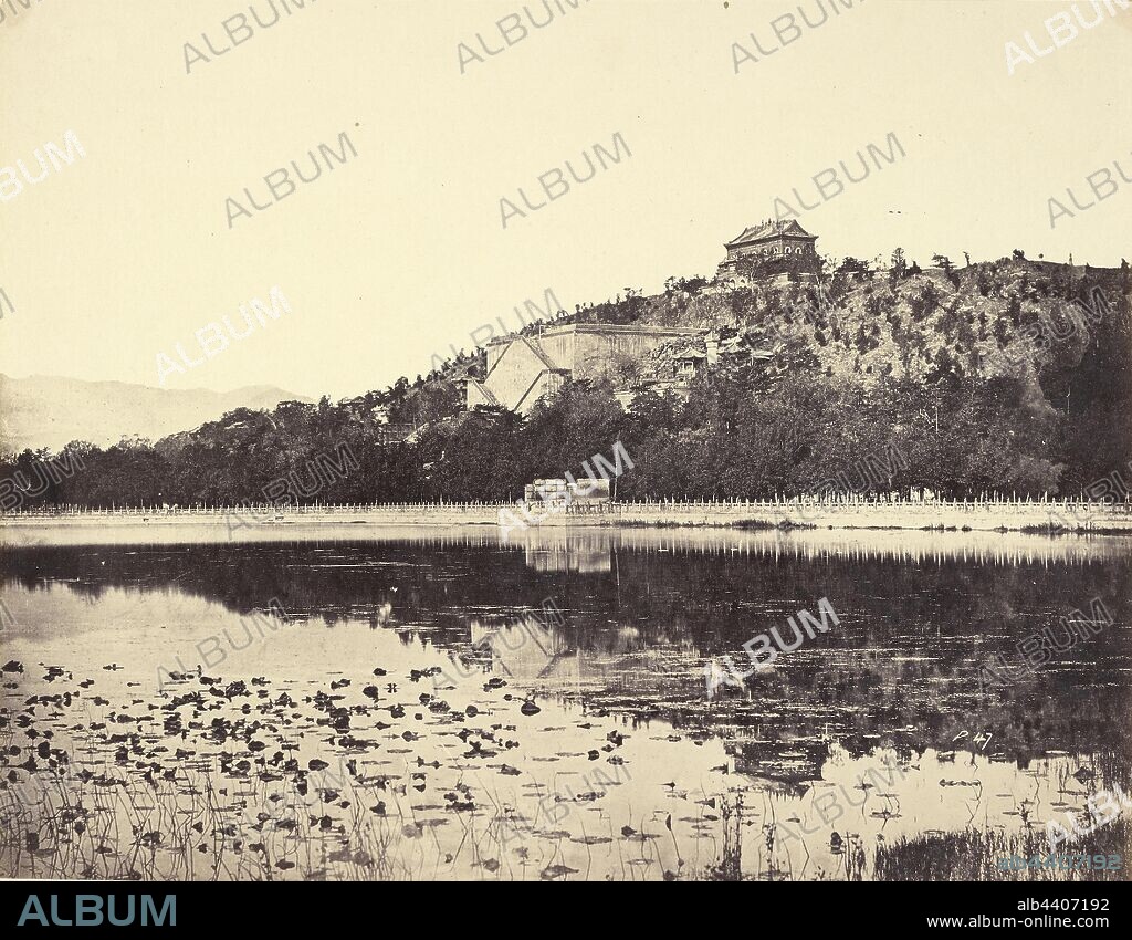 View of the Imperial Summer Palace, Yuen-Ming-Yuen, after the Burning, Taken from the Lake, Peking, Felice Beato (English, born Italy, 1832 - 1909), Henry Hering (British, 1814 - 1893), Pekin, China, negative October 18, 1860, print 1862, Albumen silver print, 23.2 x 29.8 cm (9 1/8 x 11 3/4 in.).