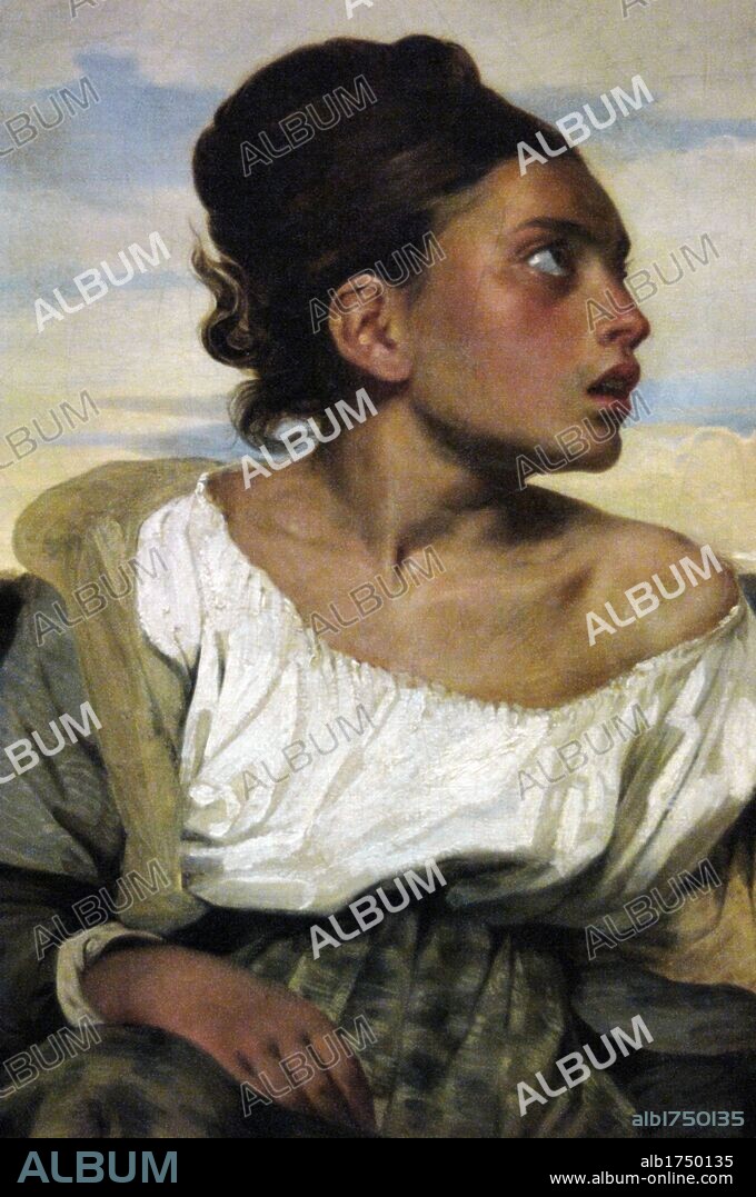 Eugene Delacroix (1798-1863). French Romantic painter. Orphan girl at the cemetery, 1824. Louvre Museum. Paris. France.