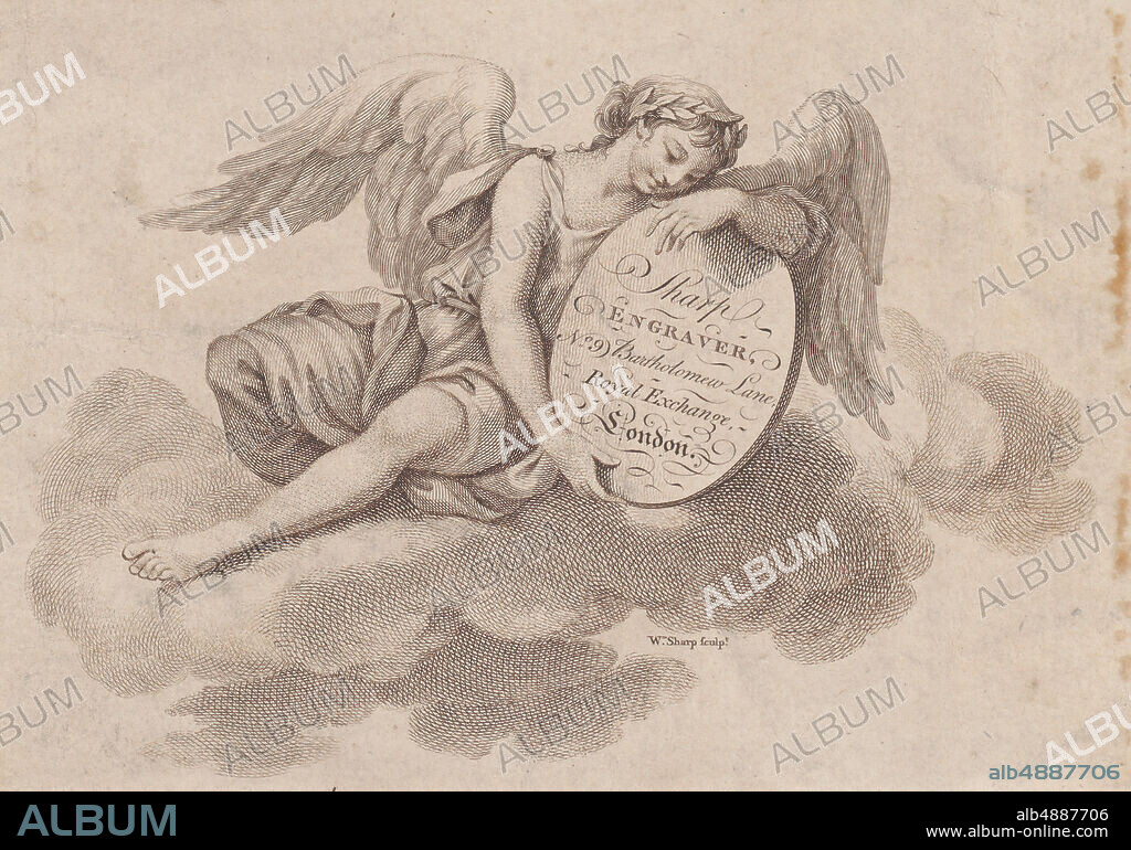 William Sharp, Trade Card for William Sharp, Engraver, William Sharp (British, London 17491824 London), 18th century, Engraving, Sheet: 4 3/16 × 5 7/8 in. (10.6 × 15 cm).