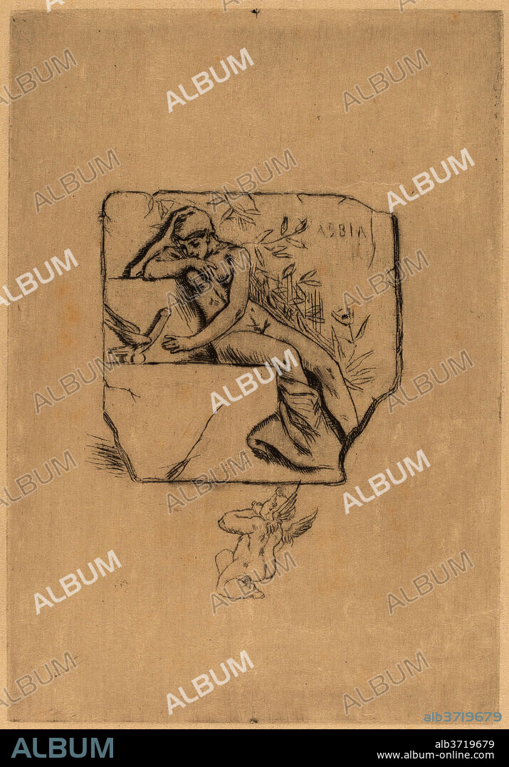 FéLICIEN ROPS. The Sparrow of Lesbie (Le moineau de Lesbie). Medium: etching.