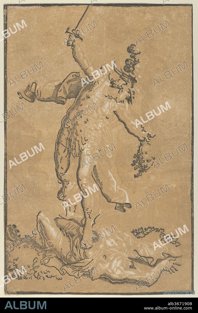 Perseus. Artist: Anonymous, Italian, 16th century; After Marco Pino (Italian, Costa del Pino, Siena ca. 1525-ca. 1587 Naples). Dimensions: Sheet: 14 in. × 9 1/8 in. (35.5 × 23.2 cm). Date: 16th century.