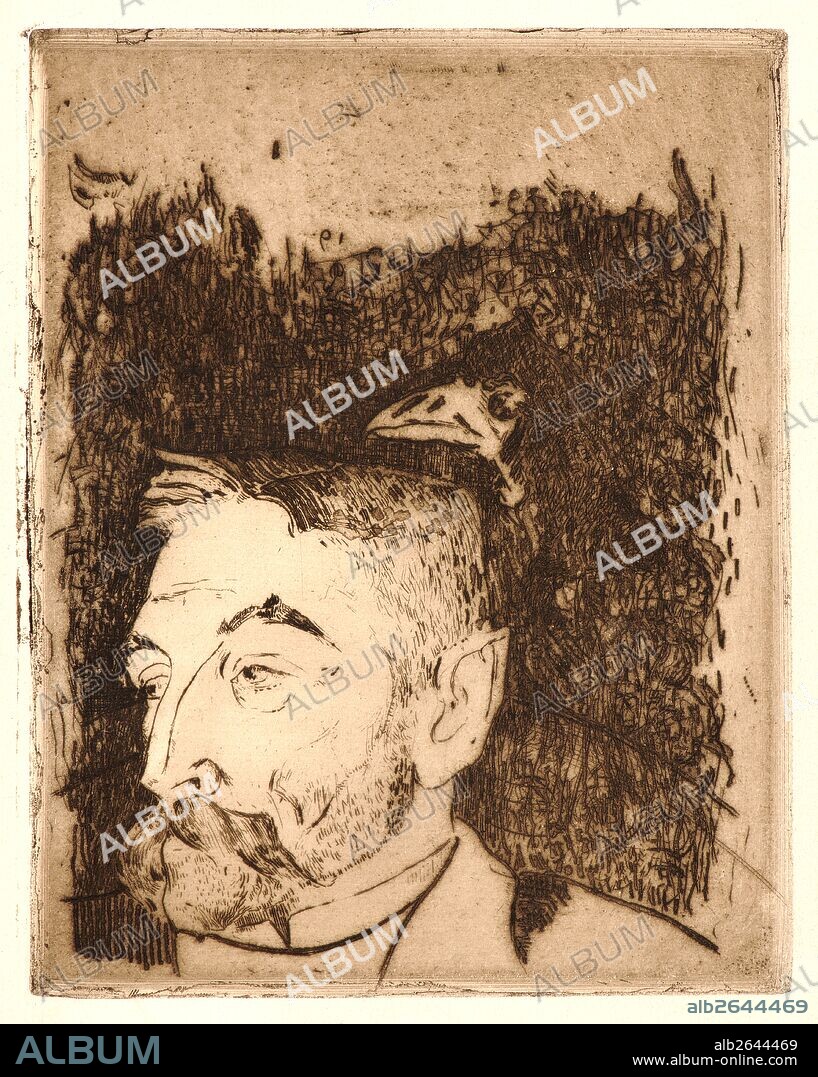 Paul Gauguin (French, 1848 - 1903). Portrait of the Poet, Stéphane Mallarmé, 1891. Etching on laid paper, modern?. Plate: 183 mm x 145 mm (7.2 in. x 5.71 in.). Second of two states.