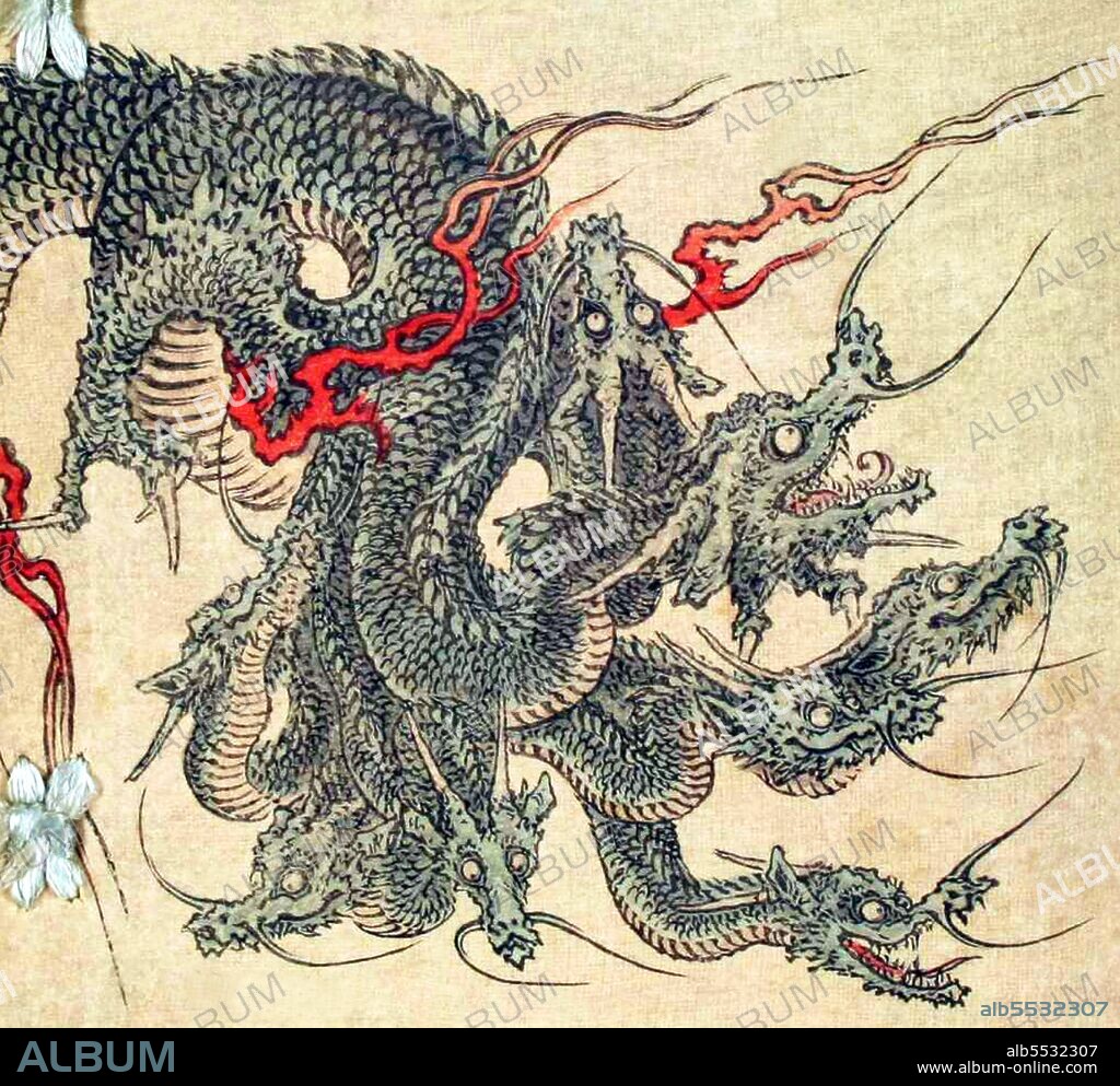 Yamata no Orochi (?????) or Orochi, translated as  Eight-Forked Serpent in English, is a legendary 8-headed and 8-tailed Japanese dragon that was slain by the Shinto storm-god Susanoo.