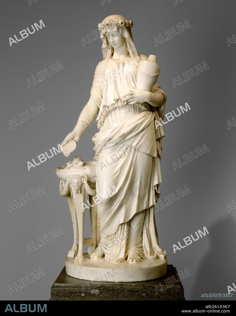 Clodion, A Vestal, French, 1738 - 1814, 1770, marble.