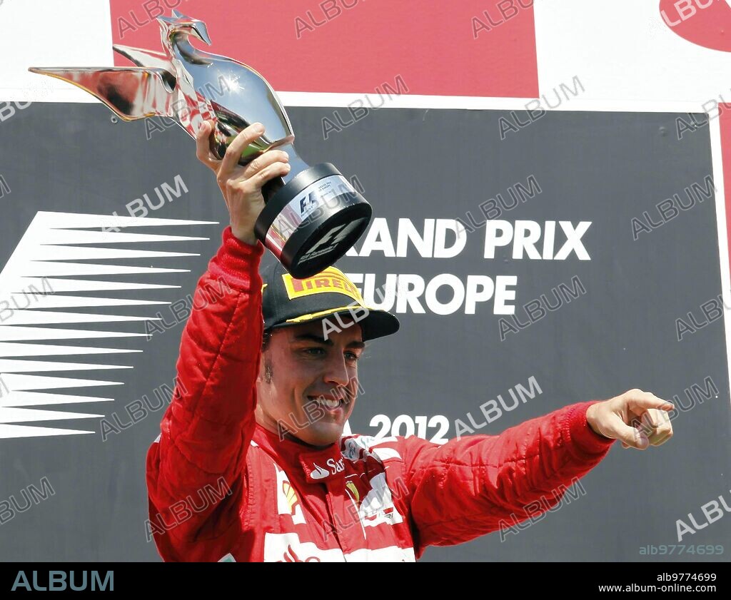 Valencia, 06/24/2012. Fernando Alonso wins the European Grand Prix, the eighth race of the Formula 1 World Championship.