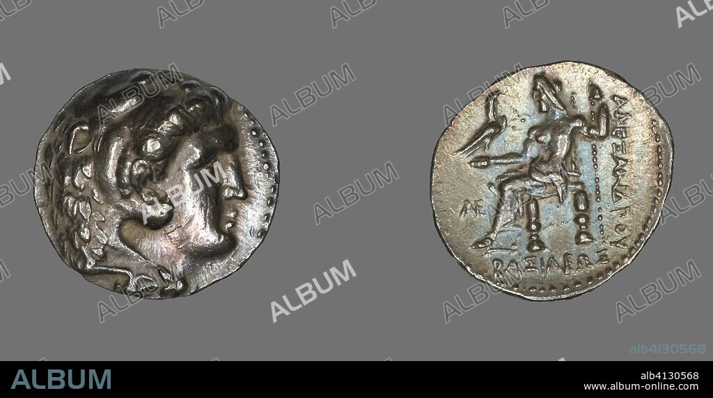 ANCIENT GREEK. Tetradrachm (Coin) Portraying Alexander the Great as Herakles. Greek. Date: 336 BC-323 BC. Dimensions: Diam. 2.8 cm; 16.98 g. Silver. Origin: Ancient Greece.