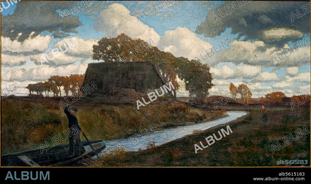 OTTO MODERSOHN. Modersohn, Otto 1865-1943. "Herbstwetter", 1899. Öl auf Leinwand, 81 × 150 cm. Dauerleihgabe aus Privatbesitz, Fischerhude, Otto-Modersohn Museum.