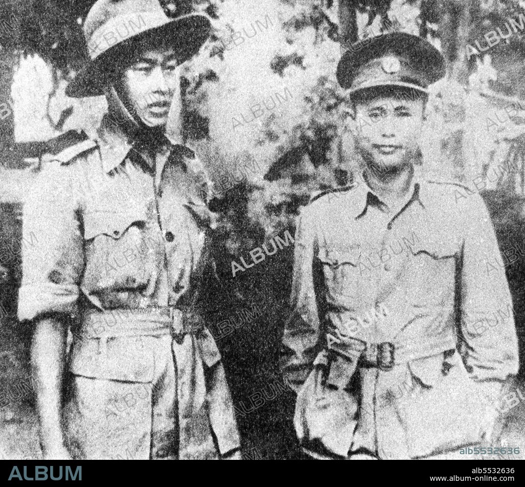 Bogyoke (General) Aung San (13 February 1915 – 19 July 1947) was a Burmese revolutionary, nationalist, and founder of the modern Burmese army, the Tatmadaw. He was a founder of Communist Party of Burma and was instrumental in bringing about Burma's independence from British colonial rule, but was assassinated six months before its final achievement. He is recognized as the leading architect of independence, and the founder of the Union of Burma. Aung San was the father of Nobel Peace laureate and opposition leader Aung San Suu Kyi. Ne Win (born on 24 May or 14 May 1911 or 10 July 1910 – 5 December 2002) was a politician and military commander. He was Prime Minister of Burma from 1958 to 1960 and 1962 to 1974 and also head of state from 1962 to 1981. He also was the founder and from 1963 to 1988 the chairman of the Burma Socialist Programme Party, which from 1964 until 1988 was the sole political party in the Burmese nation state.
