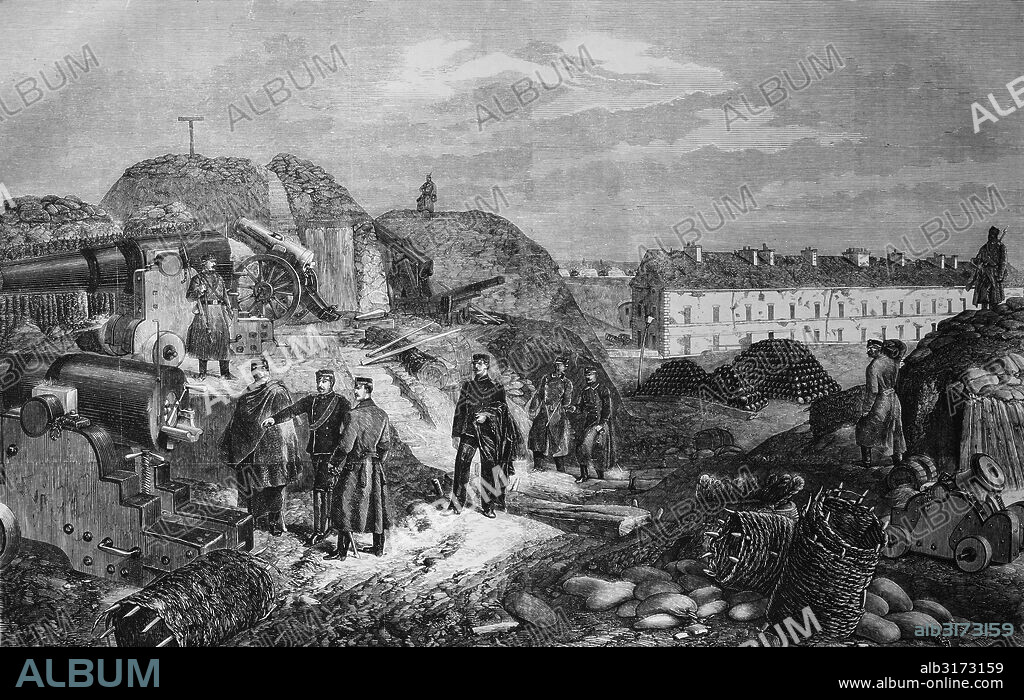 Inside fort nogent outside paris after the ocupation by wuerttemberg troops, illustrated war history, german - french war 1870-1871.