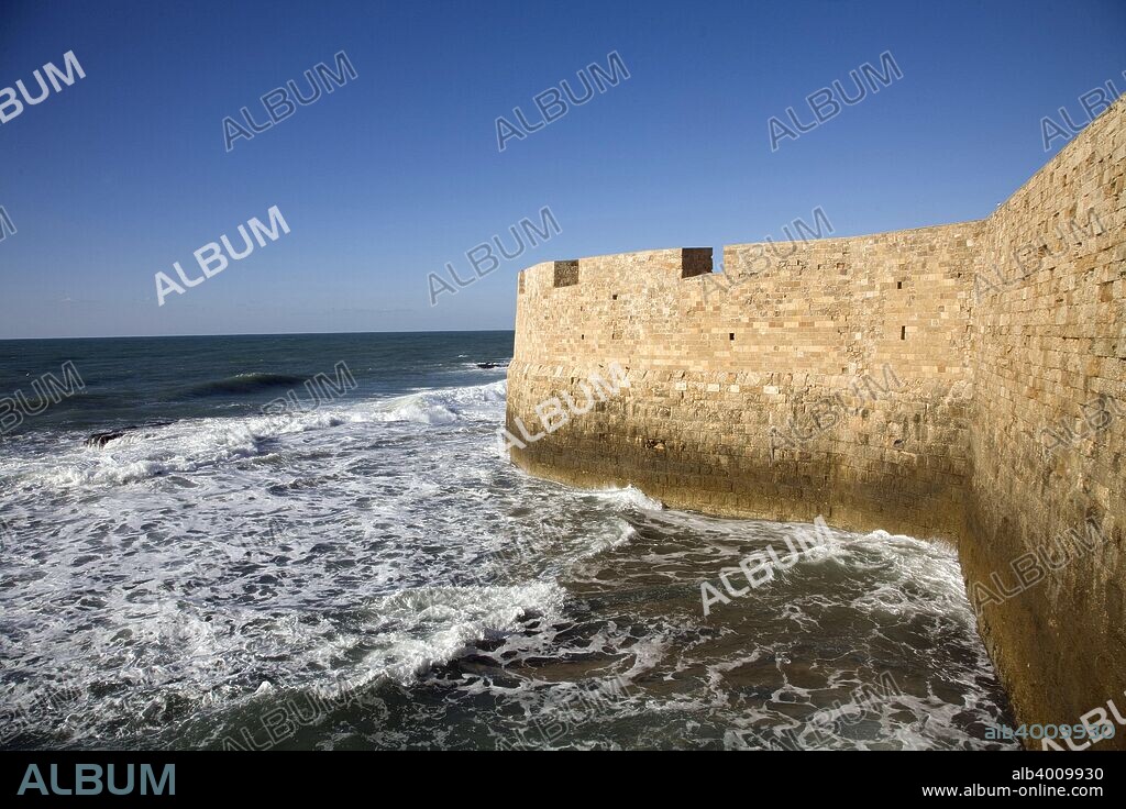 Crusader Walls (Al-Jazzar Walls), Acre, Israel. Old Acre is surrounded by walls in the shape of an irregular pentagon. The Ottoman ruler Ahmad al-Jazzar Pasha, governor of Acre from 1775 to 1804, started fortifying the city of Acre in the late-18th century.