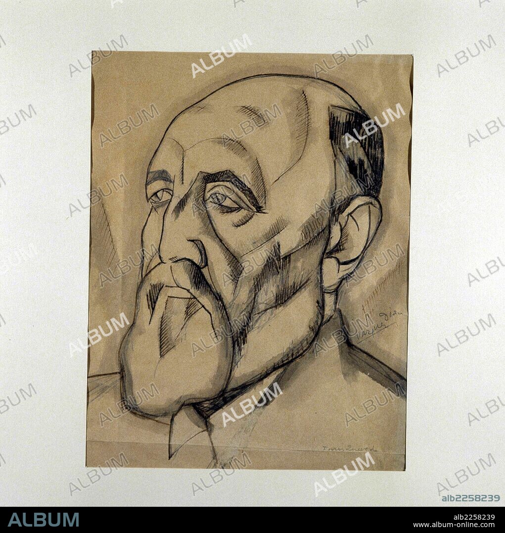 TORRES QUEVEDO , LEONARDO. INGENIERO ESPAÑOL. SANTA CRUZ 8 SANTANDER ). 1852 - 1936. DIBUJO DE DANIEL VAZQUEZ DIAZ. COLECCION PARTICULAR. MADRID.