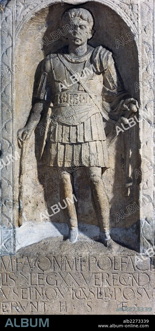 Stele of Marcus Favonius Facilis, a centurion of the 20th Legion, England, United Kingdom. Roman civilisation, 1st century.