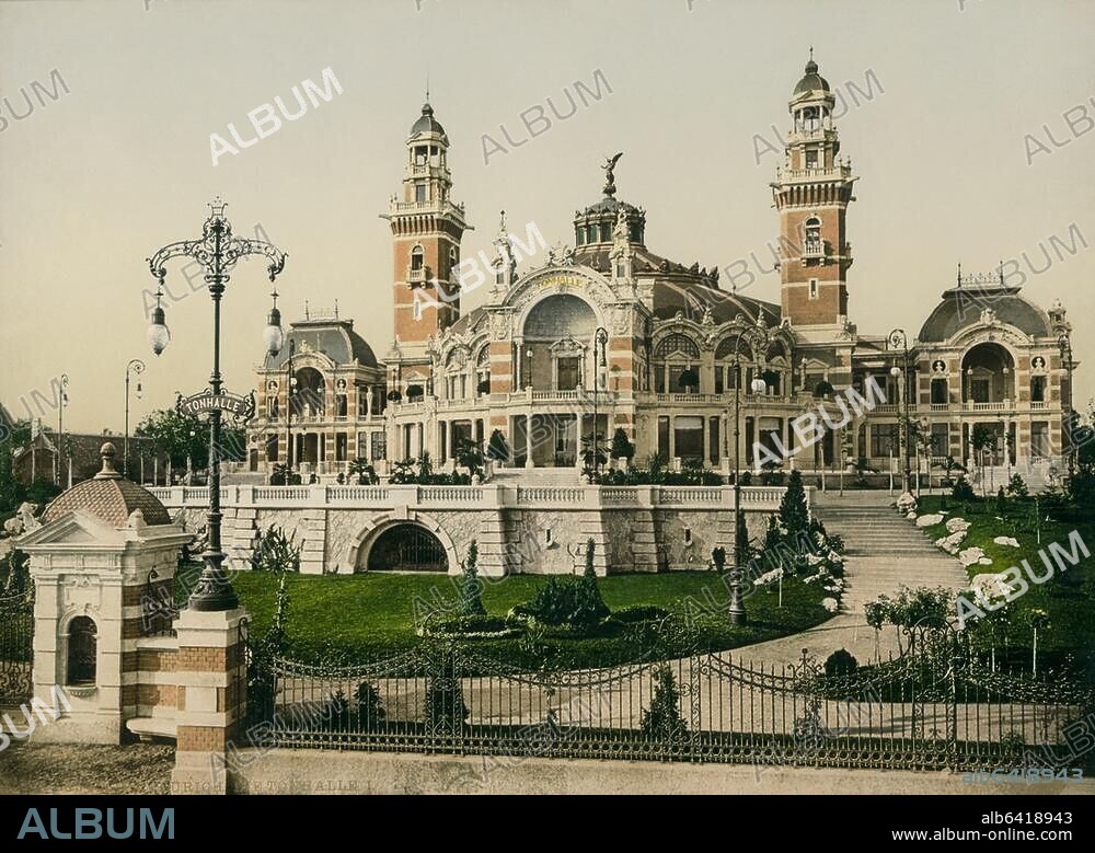 Zürich (Schweiz), Tonhalle (1895 erbaut; Arch.: Ferdinand Fellner d.J. und Hermann Helmer).-ZÜRICH. DIE TONHALLE. I.-Außenansicht. Photochrom, undat. ( um 1890/1900(?)).