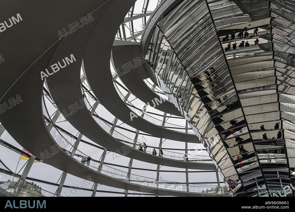 reichstag dome, designed by architect Norman Foster, Berlin, Federal Republic of Germany.