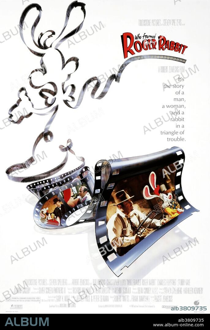 Affiche de WHO FRAMED ROGER RABBIT, 1988, réalisé par ROBERT ZEMECKIS. Copyright TOUCHSTONE/AMBLIN.