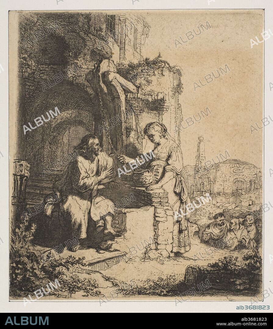 Christ and the Woman of Samaria among Ruins. Artist: Rembrandt (Rembrandt van Rijn) (Dutch, Leiden 1606-1669 Amsterdam).
