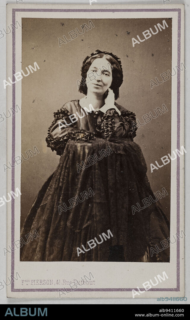 Portrait of Judith (Julie Bernat, known as) (1827-1912), (actress at the Comédie française Paris France in 1867, Rachel's cousin), Pierson, Louis or Pierre-Louis, Photographer, Lozano, J., Diffuser, In 1867, 2nd half of the 19th century, Graphic Arts, Photography, Albumen print, Height: 8.7 cm, Width: 5.4 cm.