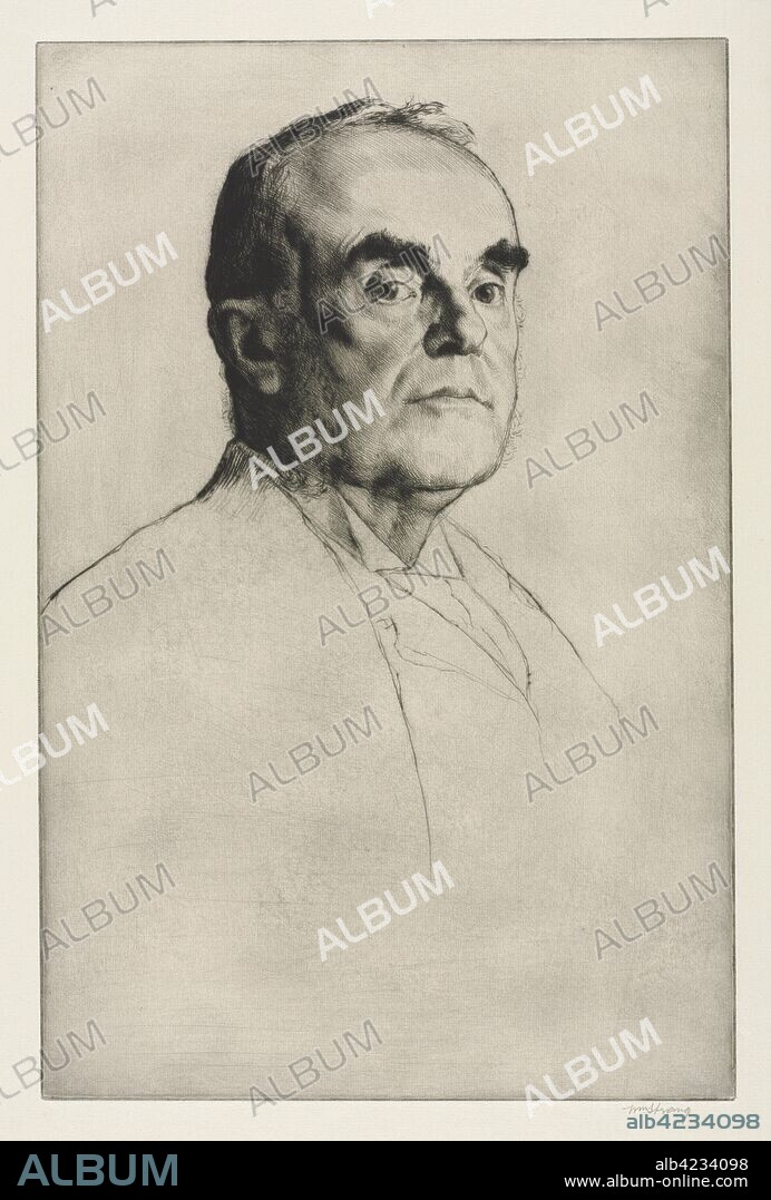 James E. Christie, 1911. William Strang (British, 1859-1921). Drypoint.