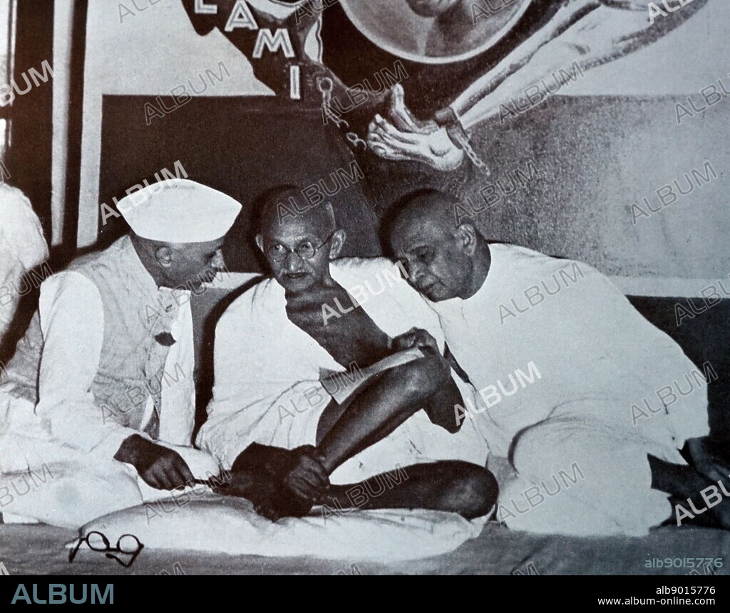 Mohandas Karamchand Gandhi with Sardar Patel and Jawaharlal Nehru, 1947. Gandhi (2 October 1869 30 January 1948), was the preeminent leader of the Indian independence movement in British-ruled India. Sardar Vallabhbhai Patel (1875 1950) was an Indian statesman, a leader of the Indian National Congress and a founding father of the Republic of India. He was the first Home Minister of India.