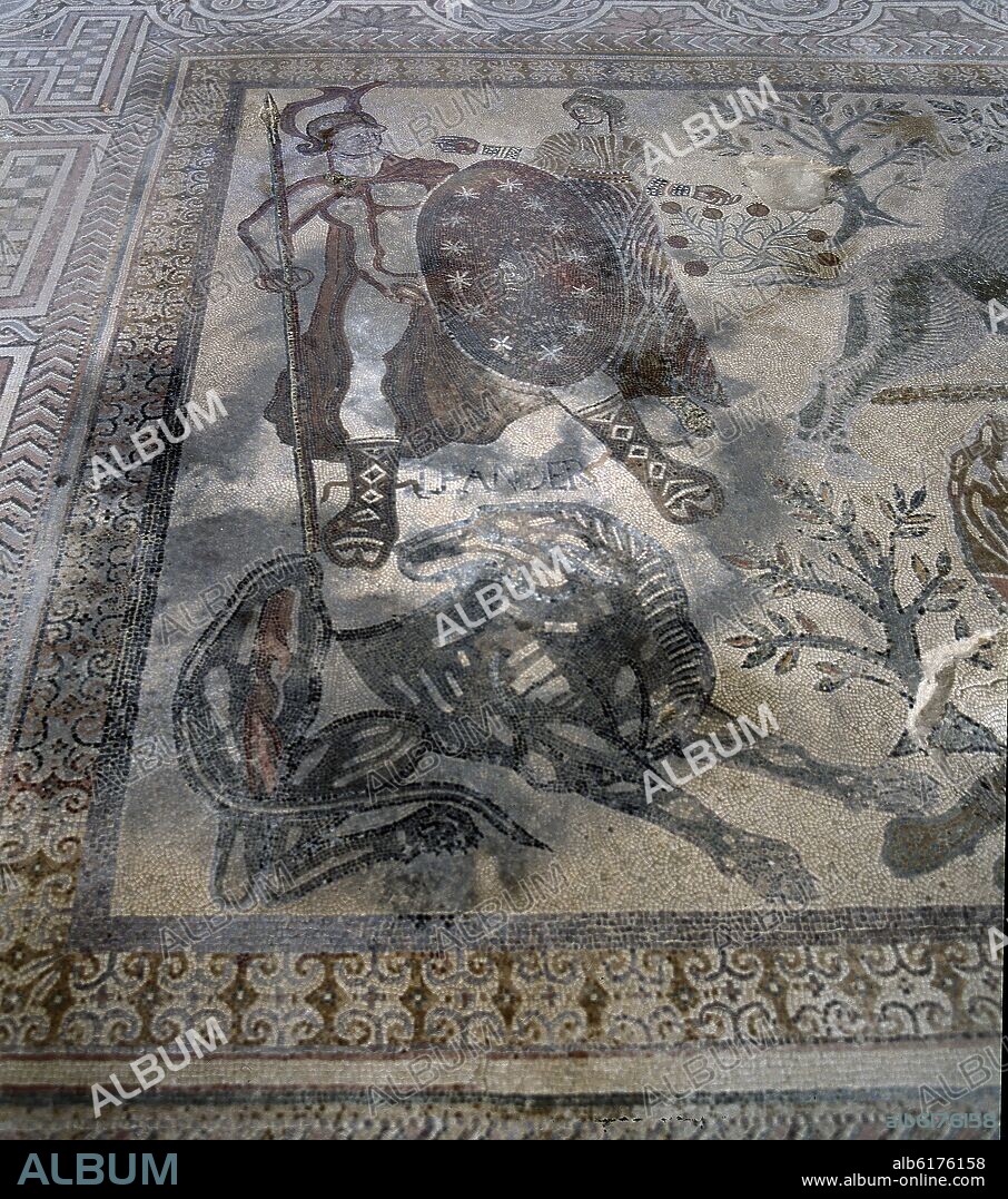 MUERTE DE ADONIS- DET MARTE Y VENUS - MOSAICO DE LA VILLA DE MATERNO CINEGIO - S IV.