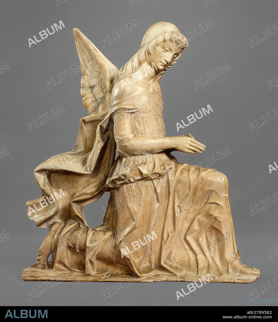 GIOVANNI ANTONIO AMADEO. Kneeling Angel. Dated: 1470/1480. Dimensions: overall: 46.5 x 42.9 x 9.5 cm (18 5/16 x 16 7/8 x 3 3/4 in.). Medium: marble.