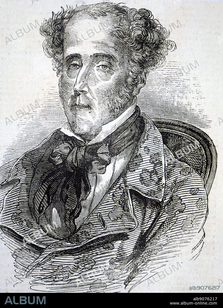 Portrait of François-René de Chateaubriand (1768-1848) a French writer, politician, diplomat, and historian who is considered the founder of Romanticism in French literature. Dated 19th century.