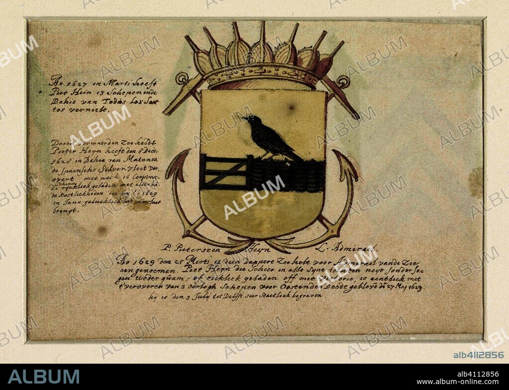 Coat of arms of Admiral Jacob Willekens. Draughtsman: anonymous. Dating: 1574 - c. 1649. Measurements: h 97 mm × w 142 mm.