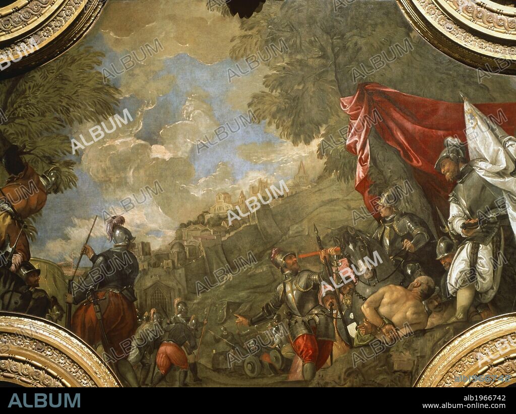 The Doge Pietro Mocenigo conquers Smirne in 1471, by Paolo Veronese (1528-1588). Sala del Maggior Consiglio (Hall of the Great Council), Palazzo Ducale, Venice.
