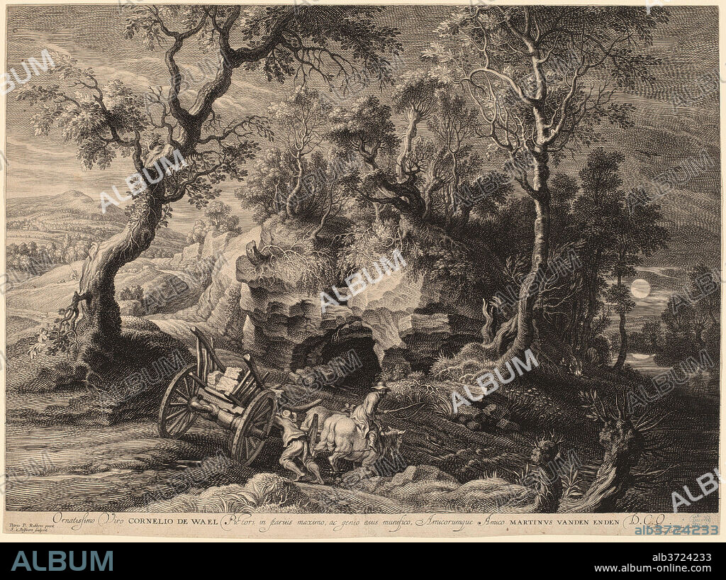 SCHELTE ADAMS BOLSWERT AFTER SIR PETER PAUL RUBENS. Rocky Landscape. Dated: c. 1638. Dimensions: overall: 33.2 x 45 cm (13 1/16 x 17 11/16 in.). Medium: engraving with etching on laid paper.