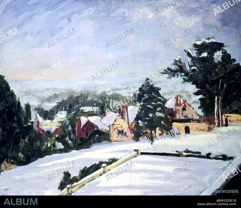 Winston Churchill View of Chartwell in winter mid 1930s.