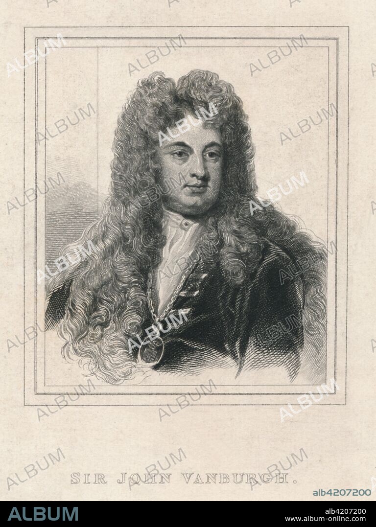 'Sir John Vanburgh', 1830. Portrait of English architect and dramatist Sir John Vanbrugh (c1664-1726), the designer of Blenheim Palace and Castle Howard. [John Murray, London].