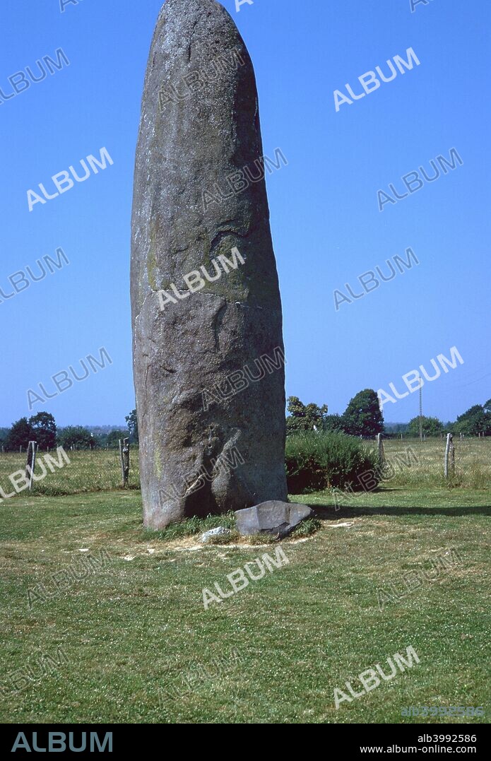 Champ-Dolent Menhir, thirty feet high, from Dol-de-Bretagne in Brittany.
