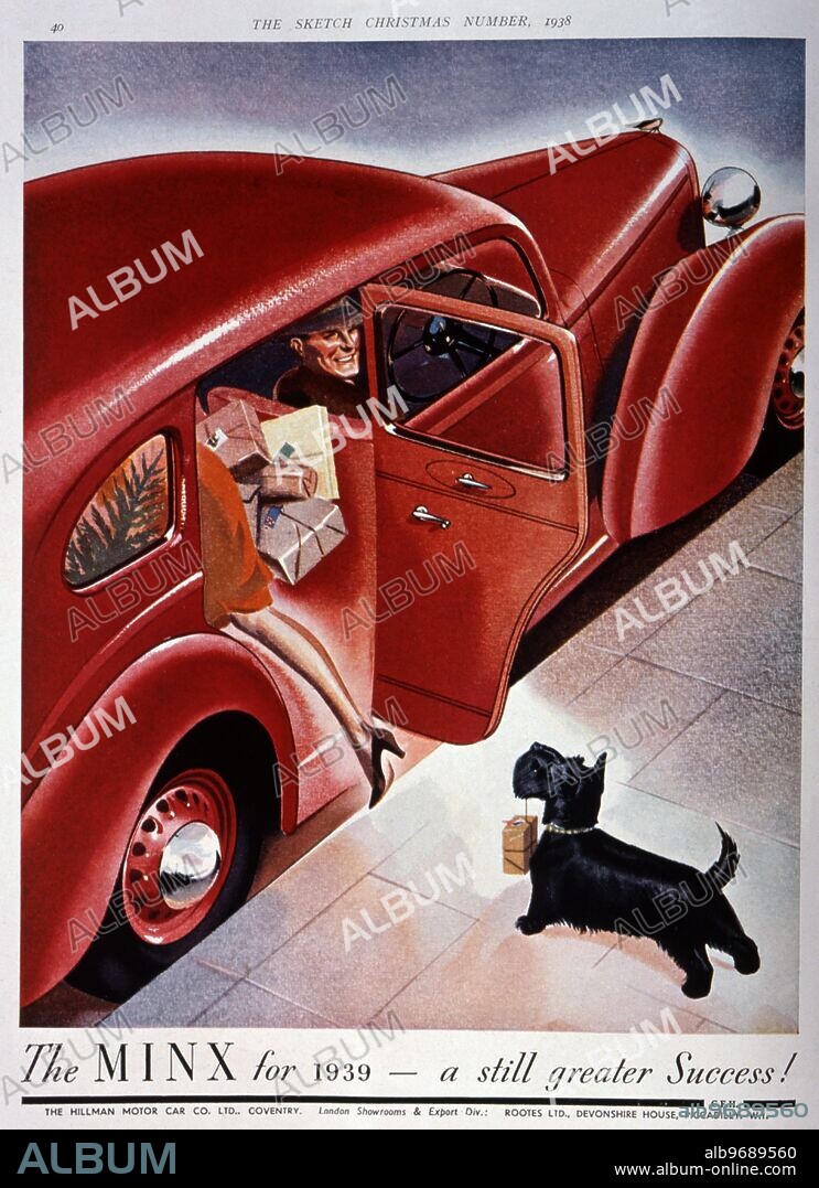 Hillman Car Company advertisement for the "Minx". 1938.