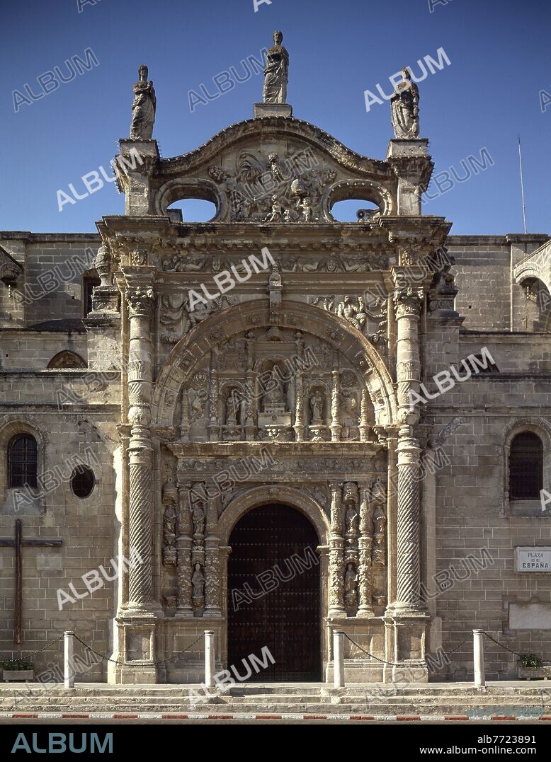 ANTON MARTIN CALAFATE (1590-1659). IGLESIA MAYOR PRIORAL - PUERTA DEL SOL - SIGLO XVII - PORTADA  RETABLO BARROCA CON ELEMENTOS PLATERESCOS.