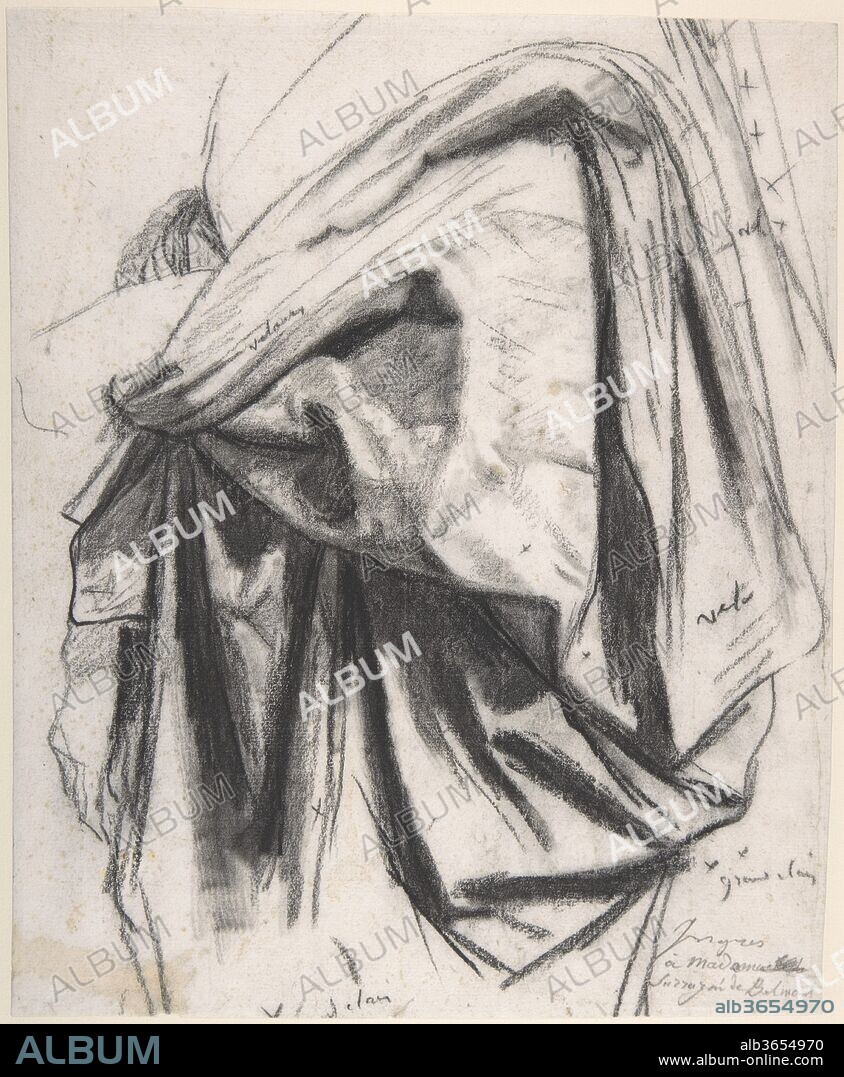 Study for the Drapery of Molière in the "Apotheosis of Homer". Artist: Jean Auguste Dominique Ingres (French, Montauban 1780-1867 Paris). Dimensions: 11 15/16 x 9 13/16 in.  (30.3 x 24.9 cm). Date: n.d..