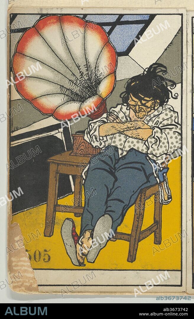 A Beethoven Enthusiast (Ein Beethovenschwärmer). Artist: Moriz Jung (Austrian (born Czechoslovakia) Moravia 1885-1915 Manilowa (Carpathians)). Dimensions: Sheet: 5 1/2 × 3 1/2 in. (14 × 8.9 cm). Publisher: Wiener Werkstätte. Date: 1911.