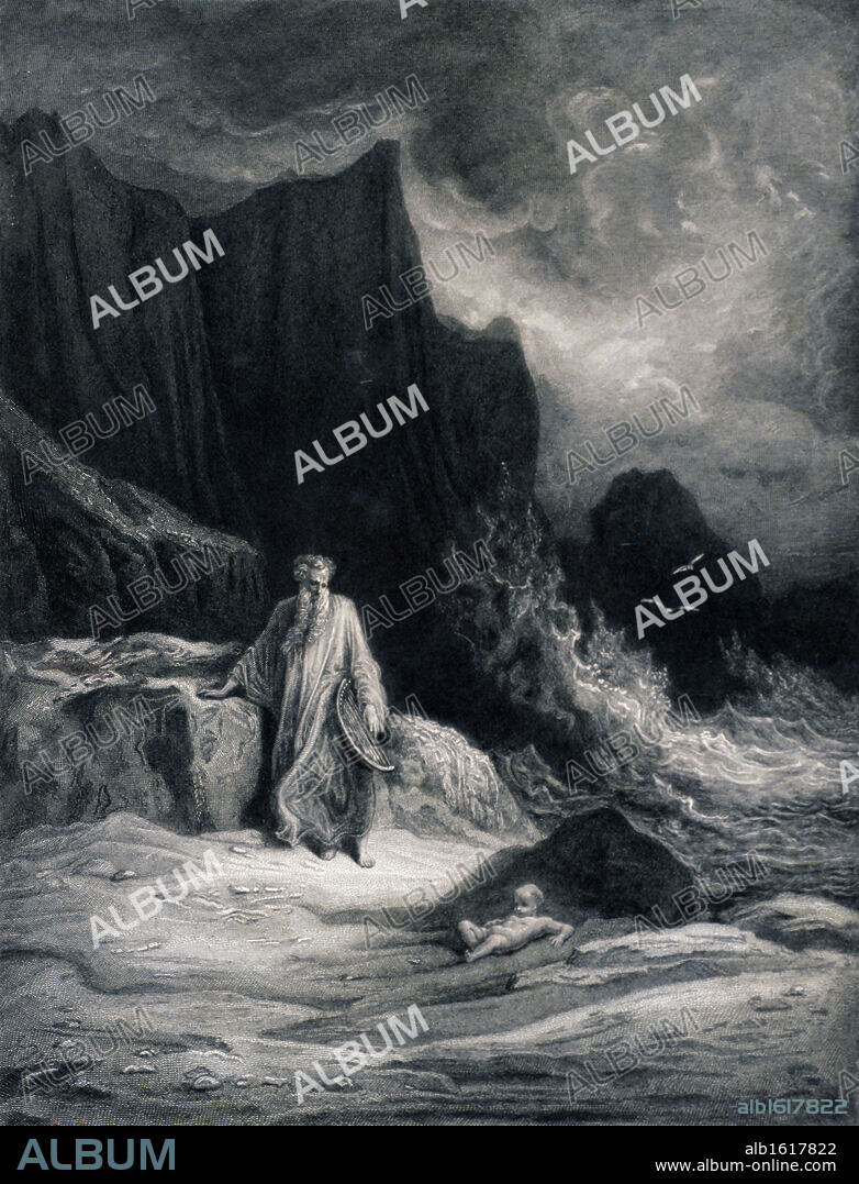 PAUL GUSTAVE DORÉ. Finding of King Arthur,  by Gustave Dore,  from Idylls of the King,  (1832-1883),  USA,  Illinois,  Chicago,  Newberry Library.