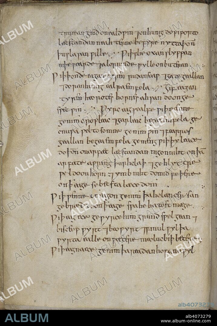 An Anglo-Saxon recipe to heal a stye, an infected eyelash follicle.  'Take cropleek and garlic, of both equal quantities, pound them well togetherâ€¦ take wine and bullocks gall, mix with the leekâ€¦ let it stand nine days in the brass vesselâ€¦'  . 'LÃ†CEBOC' . (Three books of medical recipes in Anglo-Saxon.) Collection of charms and remedies (a copy of 'Bald's Leechbook'). England, S. W. (Winchester). 2nd or 3rd quarter of the 10th century. Source: Royal 12 D. XVII, ff.12v. Language: English and Latin.