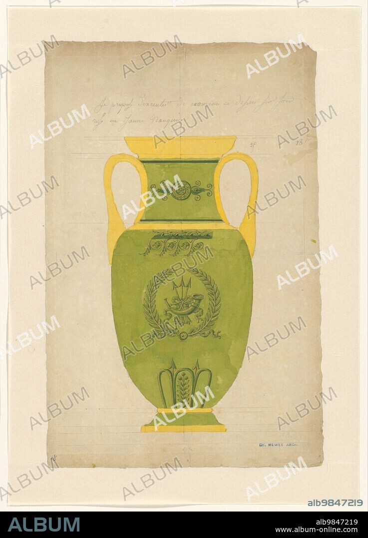Design for a vase of Sèvres porcelain, c.1805-c.1815.