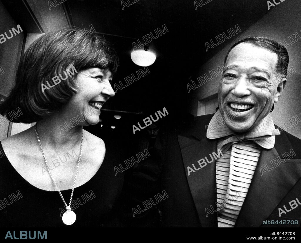 Duke Ellington och Alice Babs i Malmö okt 1973. Ellington Duke musik USA Sit 1973. Babs Alice sång. (c) Ove Jonsson / Sydsvenskan / IBL.