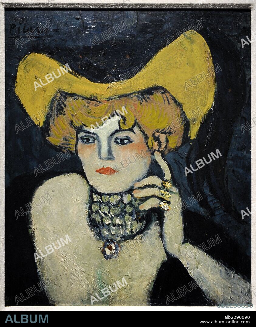 PABLO PICASSO. ARTE S. XX. ESPAÑA. PICASSO, Pablo Ruiz (Málaga,1881-Mougins,Francia, 1973). Pintor español, el máximo exponente del arte del siglo XX. "Mujer con collar", 1901. Oleo sobre cartón. The Sam and Ayala Zacks Collection in the Israel Museum. Museo de Israel. Jerusalén.