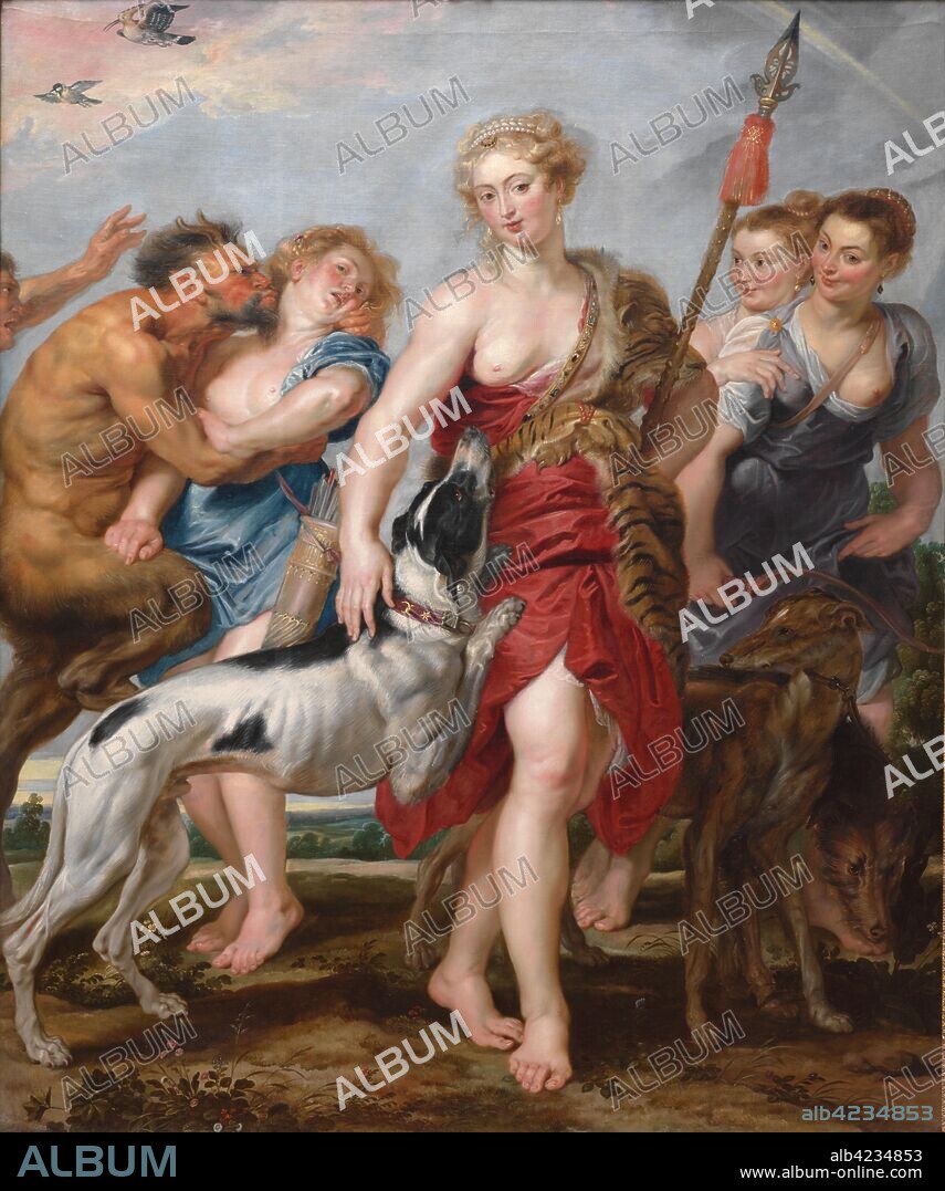 Diana and Her Nymphs Departing for the Hunt, c. 1615. And workshop Peter Paul Rubens (Flemish, 1577-1640). Oil on canvas; framed: 261 x 225 x 11 cm (102 3/4 x 88 9/16 x 4 5/16 in.); unframed: 216 x 178.7 cm (85 1/16 x 70 3/8 in.).
