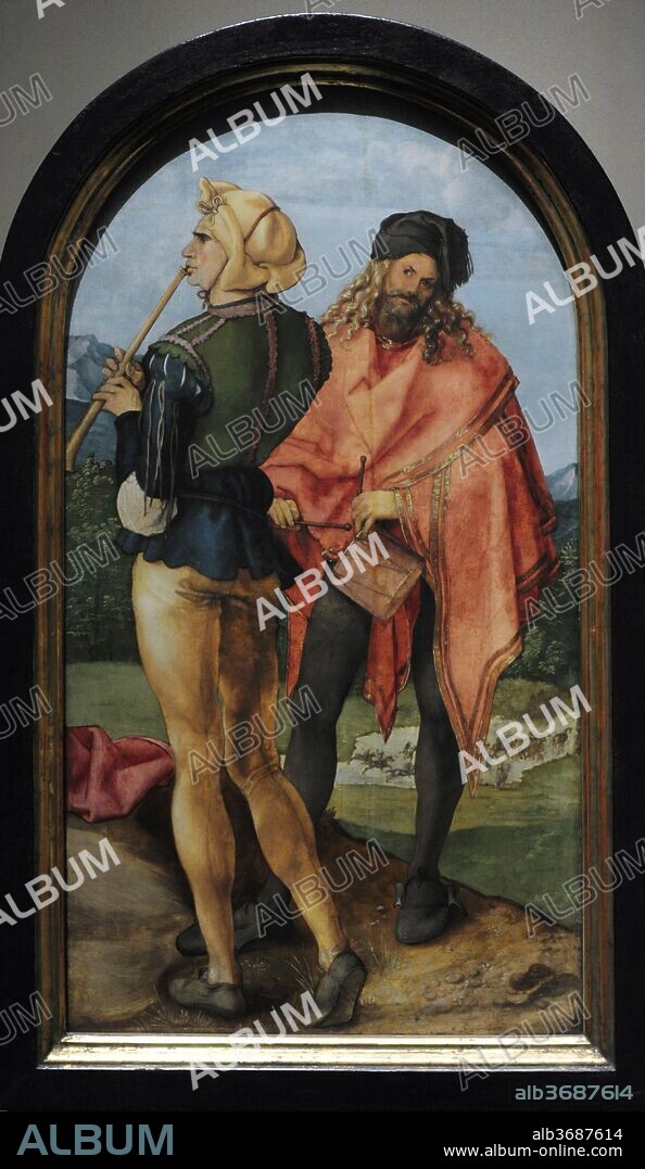 Albrecht Durer (1471-1528). German painter and printmaker. Piper and Drummer, ca.1503-1504,. Wallraf-Richartz Museum. Cologne. Germany.