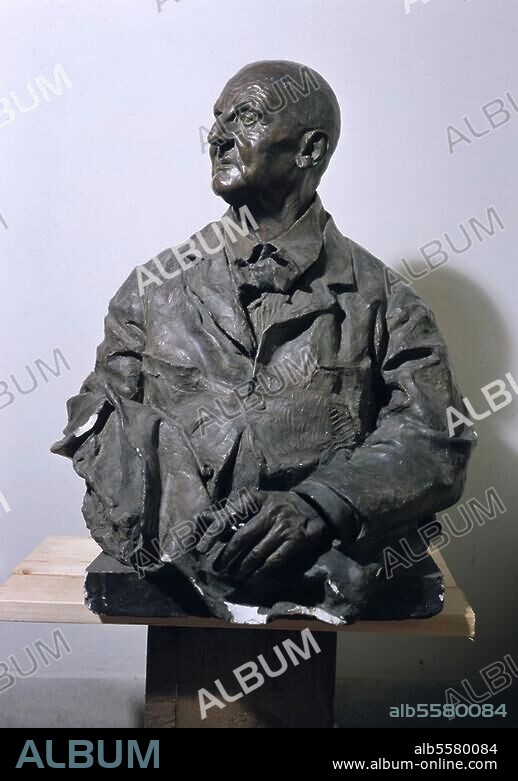 Bruckner, Anton Composer, 1824-1896. Portrait bust. Sculpture by Victor Tilgner (1844-1896). Plaster. Vienna, Museum der Stadt Wien.
