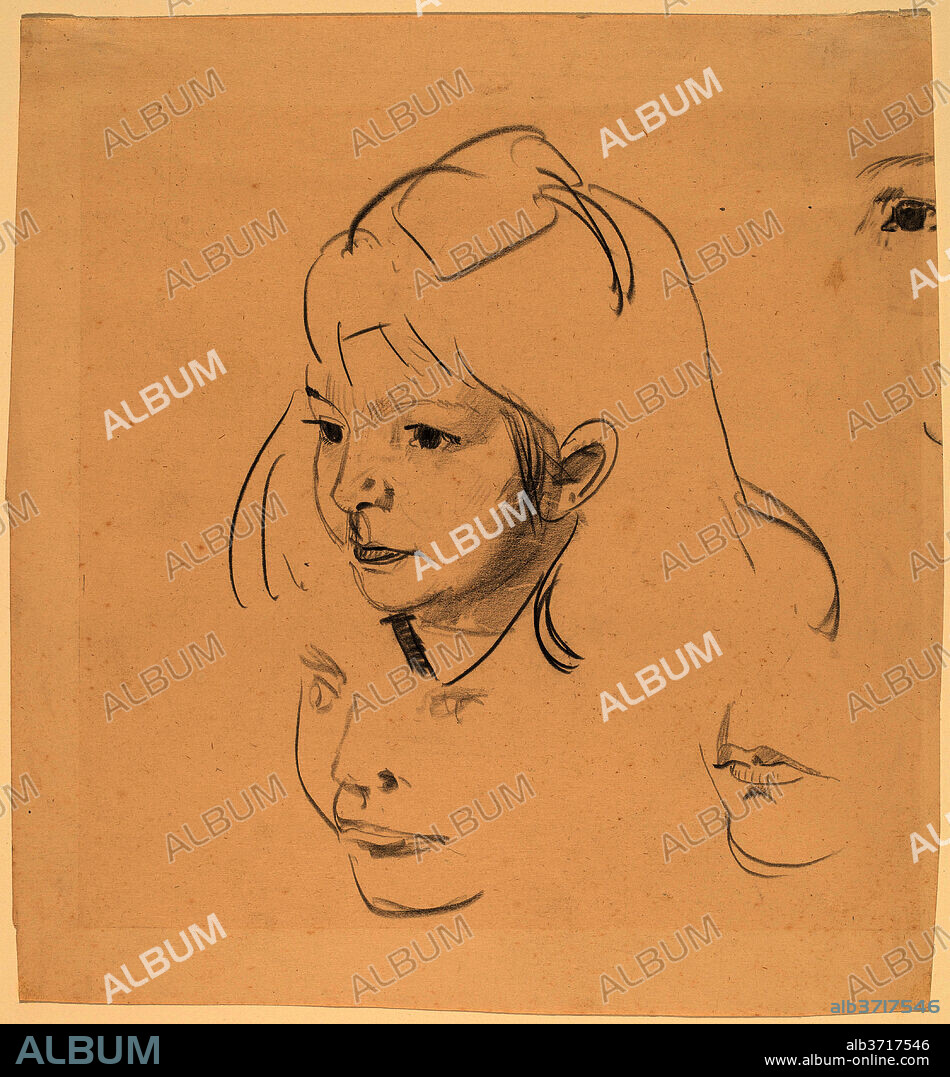 GEORGE BELLOWS. Studies of Jean. Dated: c. 1920. Dimensions: sheet: 26.04 × 23.97 cm (10 1/4 × 9 7/16 in.). Medium: graphite on wove paper.