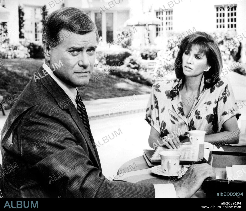 LARRY HAGMAN and VICTORIA PRINCIPAL in DALLAS, 1978, directed by COREY ALLEN, LARRY HAGMAN and PATRICK DUFFY. Copyright LORIMAR TV.
