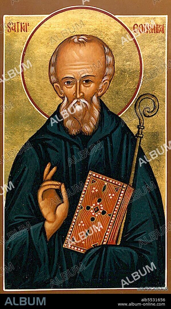 Saint Columba (7 December 521 – 9 June 597 CE)—also known as Colum Cille, or Chille (Old Irish, meaning 'dove of the church'), Colm Cille (Irish), Calum Cille (Scottish Gaelic), Colum Keeilley (Manx Gaelic) and Kolban or Kolbjørn (Old Norse)—was a Gaelic Irish missionary monk who propagated Christianity among the Picts during the Early Medieval Period. He was one of the Twelve Apostles of Ireland.
