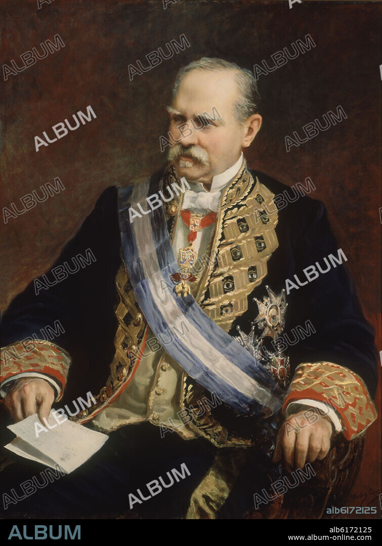 SALVADOR MARTINEZ CUBELLS (1845-1914). JOSE ELDUAYEN, MARQUES DEL PAZO DE LA MERCED (1823-1898) - EIGHTEENTH PRESIDENT OF THE SPANISH SENATE (1896-1898) - 1898- L - 1,00x0,75 - INVENTORY No. 60.