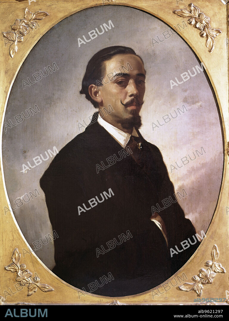 Gustavo Adolfo Becquer, Spanish poet (Seville, 1836-1870), oil painting of Valeriano Dominguez Becquer.